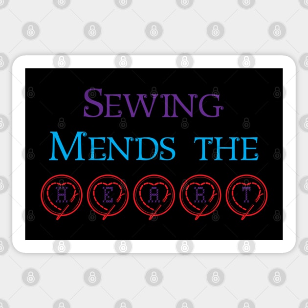 Sewing Mends The Heart Sticker by DMLukman